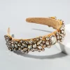 Bandeau élégant en strass coloré, bijoux à large bord, cerceau pour cheveux baroques, accessoires pour cheveux de Style coréen, diadèmes de mariée pour filles