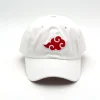 casquette en coton avec logo japonais akatsuki, chapeau de papa, logo de la famille uchiha brodé, casquette de baseball à rabat