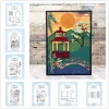 Séparateur de pièce, vanité, boutique de bricolage, thé intemporel, matrices de découpe de jardin japonais, Scrapbooking pour la fabrication de papier, cadre de carte, artisanat sans timbres