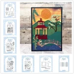 Séparateur de pièce, vanité, boutique de bricolage, thé intemporel, matrices de découpe de jardin japonais, Scrapbooking pour la fabrication de papier, cadre de carte, artisanat sans timbres