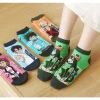 5 paires de chaussettes anime demon slayer espion famille chaussettes adultes enfants boku no hero jujutsu kaisen genshin impact kimetsu chaussettes de cheville