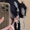 pince à cheveux latérale à frange en cristal bleu, 1 pièce, barrette à franges en perles élégantes avec pompon suspendu, accessoires pour cheveux boho pour femmes et filles