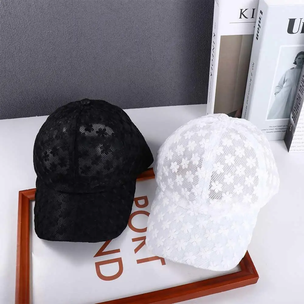mode décontracté coréen filles femmes hip hop visières casquette maille chapeau dentelle fleur casquette de baseball mode décontracté coréen filles femmes hip hop visières casquette maille chapeau dentelle fleur casquette de baseball