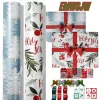 17 pouces x 120 pouces créatif noël emballage papier rouleau cadeau grand rouleau rétro kraft papier d'emballage boîte cadeau emballage