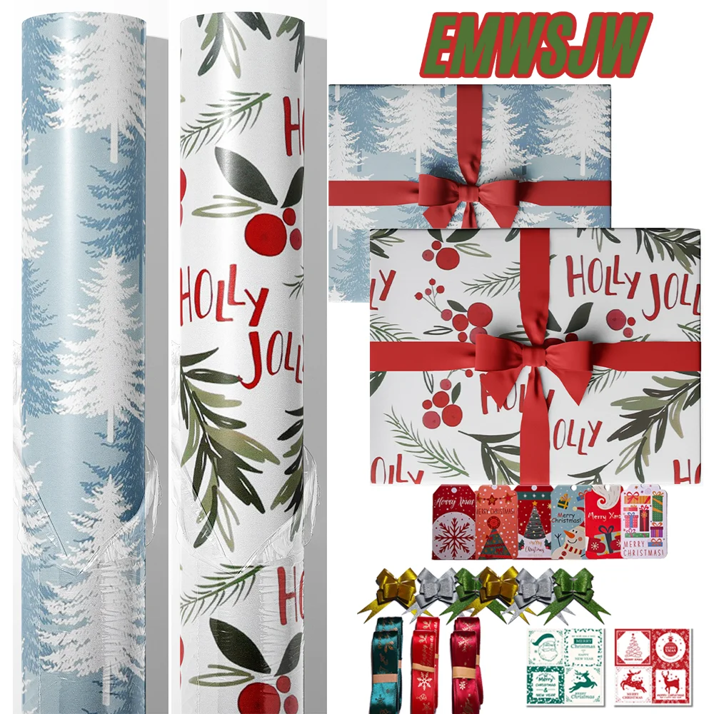 17 pouces x 120 pouces créatif noël emballage papier rouleau cadeau grand rouleau rétro kraft papier d'emballage boîte cadeau emballage 17 pouces x 120 pouces créatif noël emballage papier rouleau cadeau grand rouleau rétro kraft papier d'emballage boîte cadeau emballage