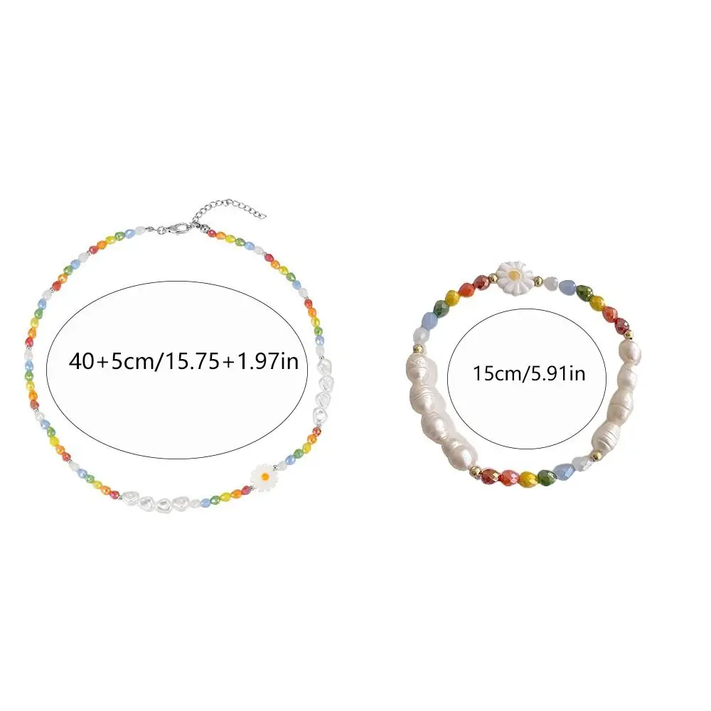 collier de perles de riz de style coréen, breloques de perles, bracelet marguerite, accessoires de bijoux, design minoritaire, perles de fleurs, chaîne de clavicule collier de perles de riz de style coréen, breloques de perles, bracelet marguerite, accessoires de bijoux, design minoritaire, perles de fleurs, chaîne de clavicule