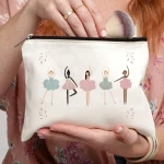 Pochette à cosmétiques sur le thème du Ballet, sac de rangement léger pour toilettes de voyage, motif mignon, organisateur de maquillage à fermeture éclair, cadeau de fête Pochette à cosmétiques sur le thème du Ballet, sac de rangement léger pour toilettes de voyage, motif mignon, organisateur de maquillage à fermeture éclair, cadeau de fête