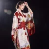 costume de cosplay traditionnel japonais, kimono imprimé floral, style japonais, robe kimono sakura pour fille, élégance asiatique