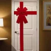 【t】 grand ruban à nœud rouge, décoration de porte d'entrée de noël, nœud suspendu pour fête de mariage, nœud de porte traditionnel prêt à l'emploi, décor du nouvel an