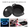 marmite en fonte avec couvercle, double cuisinière traditionnelle épaissie, poignée pour cuisson lente, outil de cuisine pour pâtes