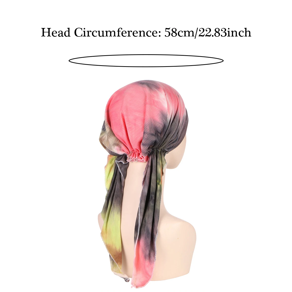 hijab imprimé musulman pour femmes et filles, turban à longue queue, couvre chef élastique 7.5, bonnet chimio respirant hijab imprimé musulman pour femmes et filles, turban à longue queue, couvre chef élastique 7.5, bonnet chimio respirant