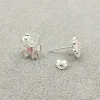 boucles d'oreilles en argent sterling 925, bijoux incrustés de fleurs de cerisier, clous d'oreilles en zircon rose, simples et populaires pour femmes