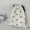 pochette à couches en toile, pochette portable avec nœud imprimé, sac de rangement à cordon de serrage, sac suspendu à cordon de serrage moyen et grand, shopping