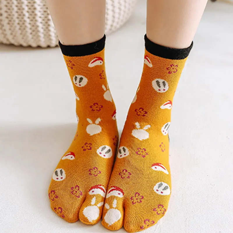 chaussettes unisexes à deux doigts avec imprimé chat de dessin animé, tongs de kimono japonais, sandale fendue, chaussettes tabi pour femmes et hommes, harajuku, mignon chaussettes unisexes à deux doigts avec imprimé chat de dessin animé, tongs de kimono japonais, sandale fendue, chaussettes tabi pour femmes et hommes, harajuku, mignon