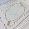 collier avec pendentif en perles, doux cool, petit ours mignon, chaîne collier couple, 573b