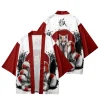 ensemble kimono imprimé renard à neuf queues pour homme et femme, streetwear japonais, cardigan, dessin animé, micosplay, Été