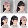 bandeau élégant femmes bandeau creux motif de fleur strass brillants fausses perles bandeau de cheveux à large bord vintage bandeaux