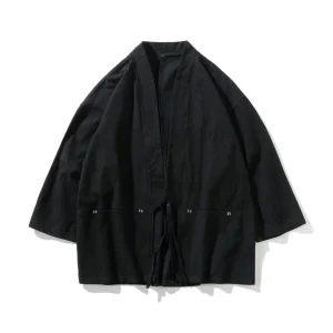 M-5XL Japonais Kimono Cardigan Hommes Coton et Lin Haori entreMiMale Samurai Costume Vêtements Chinois Hanfu Streetwear Veste M-5XL Japonais Kimono Cardigan Hommes Coton et Lin Haori entreMiMale Samurai Costume Vêtements Chinois Hanfu Streetwear Veste