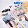 baguettes en bois de style japonais, 5 paires, réutilisables, rouge, bois de santal, cadeau chinois, ensemble de ustensiles de cuisine, nouveau, 2023
