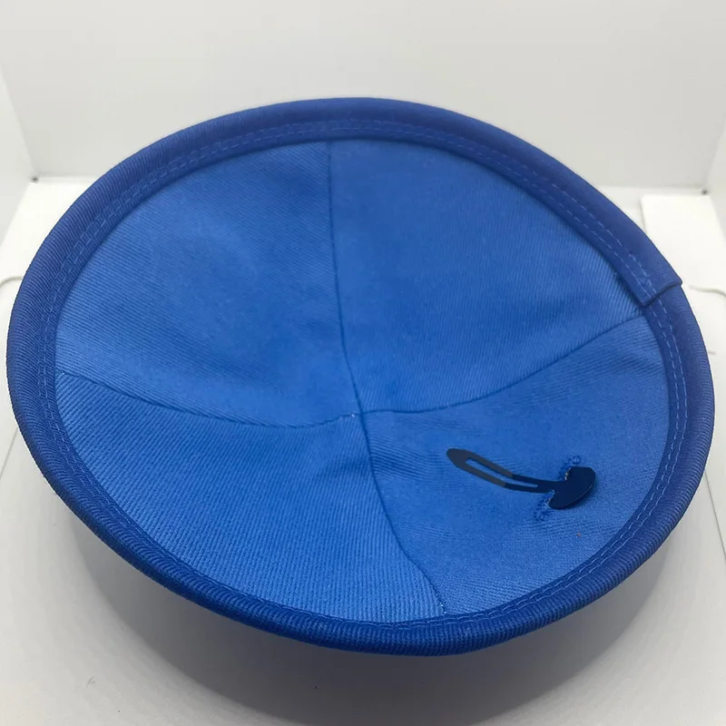 kippah en velours juif avec broderie de feu pour hommes, chapeau yamaka kippot bleu royal gris 18cm kippah en velours juif avec broderie de feu pour hommes, chapeau yamaka kippot bleu royal gris 18cm