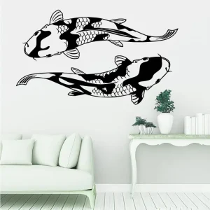 Autocollant mural japonais Koi Carp, 2 pièces, décoration pour la maison, camping-car, Hurhome, rivière, animal, voiture, chambre à coucher Autocollant mural japonais Koi Carp, 2 pièces, décoration pour la maison, camping-car, Hurhome, rivière, animal, voiture, chambre à coucher