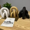 ornement de périphérie décoratif en bois de style boho, sculpté à la main, modèle en bois arqué fait à la main, ornement artisanal en arc unique, meuble tv