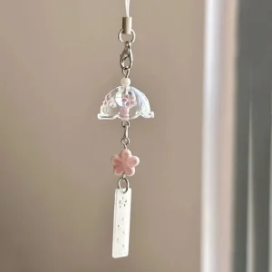 Porte-clés Sakura Windbell rose pour femmes, breloques d’appareil photo, lanière de téléphone portable, accessoires de bricolage Kawaii, cadeau d’anniversaire pour Couple Porte-clés Sakura Windbell rose pour femmes, breloques d’appareil photo, lanière de téléphone portable, accessoires de bricolage Kawaii, cadeau d’anniversaire pour Couple
