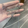 collier chic avec pendentif en cristal et zircon pour femmes et filles, chaîne de clavicule, accessoires esthétiques y2k, à la mode