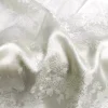 tissu en satin jacquard blanc naturel élégant, 1 mètre x 1.48 mètres, matériau en polyester doux pour écharpe, doublure de kimono