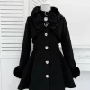 Veste en laine noire pour femme, manteau japonais, produit en série, automne hiver, col à nœud mignon, doux et élégant, pardessus Lolita Veste en laine noire pour femme, manteau japonais, produit en série, automne hiver, col à nœud mignon, doux et élégant, pardessus Lolita