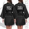 robes gothiques pour enterrement de vie de jeune fille, badass, demoiselle d'honneur, coven, horreur, mariée pour être halloween, kimono, accessoires de mariage gothiques, cadeaux