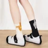 cadeau pour les amoureux des chats : chaussettes en coton pour dames avec chat de dessin animé, chaussettes respirantes et confortables pour toutes les saisons