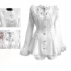 ensemble de robe à nœud style lolita japonais kawaii pour femmes, rétro, dentelle douce, épaules dénudées, chemise gothique y2k, mini jupe gâteau, costume pour filles