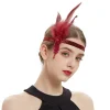 femmes casque plume clapet bandeau brillant grand gatsby coiffure casque vintage bal mode getsbi cheveux accessoires