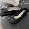 tabi chaussures ballet falts ballerine en cuir chaussures pour femmes bout fendu chaussures plates tabi sans lacet mocassins à fond souple avec nœud papillon