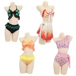 Anime démon Slayer maillot de bain Bikini avec Kimono couvrir femmes Nezuko Shinobu Cosplay Kimetsu No Yaiba maillots de bain Sexy maillot de bain