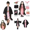 Halloween Anime Kimetsu No Yaiba Kamado Nezuko Cosplay Costume Kimono démon tueur Cosplay perruques cheveux carnaval femmes tenue Halloween Anime Kimetsu No Yaiba Kamado Nezuko Cosplay Costume Kimono démon tueur Cosplay perruques cheveux carnaval femmes tenue