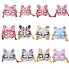 masques renards kitsune peints à main, accessoires costume fête d'halloween, anime japonais, cosplay, avec