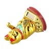 figurine de chats porte bonheur en or classique, bras mobile, richesse chinoise, fortune feng shui, décoration artisanale pour la maison et l'hôtel