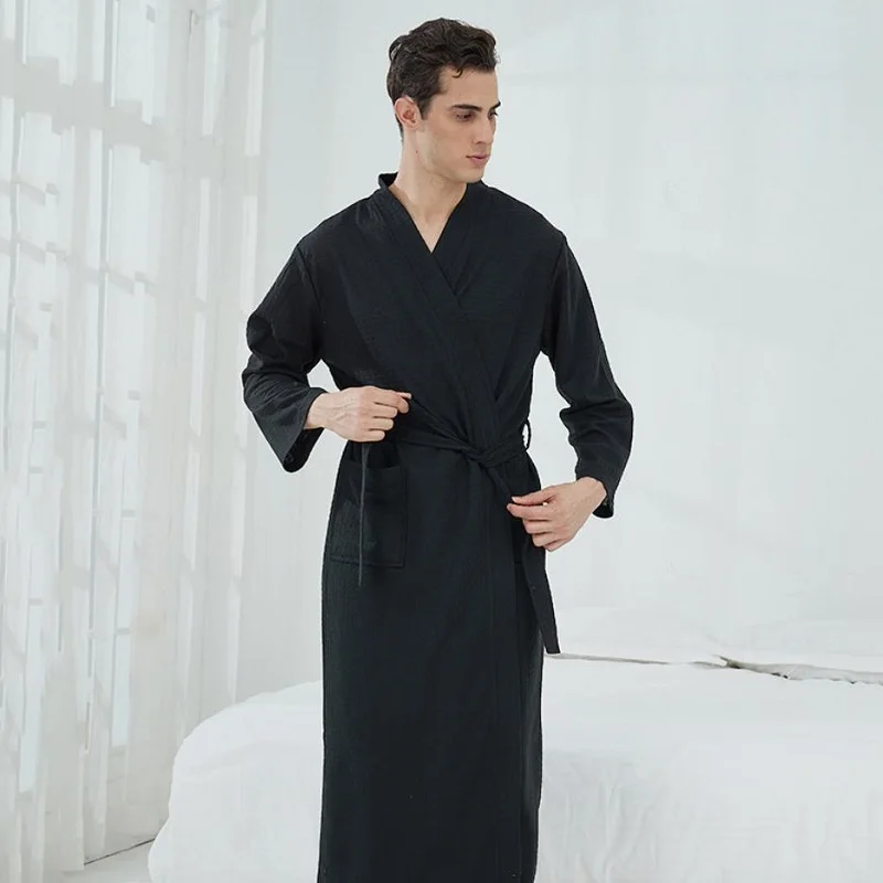 peignoir pour hommes femme longue absorbante terry robe de bain kimono hommes serviette peignoir solide vêtements de nuit femmes robe de chambre peignoir pour hommes femme longue absorbante terry robe de bain kimono hommes serviette peignoir solide vêtements de nuit femmes robe de chambre