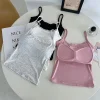 débardeur à bretelles en coton, doux, aspect sensuellement innocent, gilet court avec nœud, garniture en dentelle, écharpe pour filles et femmes