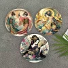 4 pouces style japonais kimono sakura architecture art 2d sous verres en bois salon de thé maison cafés restaurants décorer cadeaux de fête