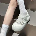 Chaussures femme Beige dames chaussures bout rond Kawaii mignon haute sur plate-forme nouveau en coton de haute qualité et prix bas qualité A
