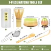 ensemble de matcha japonais avec fouet en bambou, brosse, cuillère à thé, outil avec filtre pour magasin de boissons, bricolage