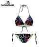 nadanba maillot de bain deux pièces pour femmes, bikini sexy, dos nu, imprimé abstrait, à la mode, pour la plage
