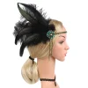 1920 gatsby même style plume bandeau strass plume bandeau fête banquet danse cheveux accessoires