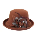Chapeau Fedoras en feutre de laine pour femmes, couvre-chef de fête, mode d’hiver asymétrique, chapeau seau Chapeau Fedoras en feutre de laine pour femmes, couvre-chef de fête, mode d’hiver asymétrique, chapeau seau