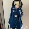 Ensemble de Style sport japonais mignon, nouvelle mode automne 2021, manteau ample à manches longues + short, ensemble deux pièces pour étudiantes Y2k, tenues pour filles Ensemble de Style sport japonais mignon, nouvelle mode automne 2021, manteau ample à manches longues + short, ensemble deux pièces pour étudiantes Y2k, tenues pour filles