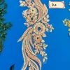 une paire de foulards en diamant faits à la main, matériel de perles pour robe de soirée, tissu de cou, paillettes perlées, décoration de vêtements appliqués