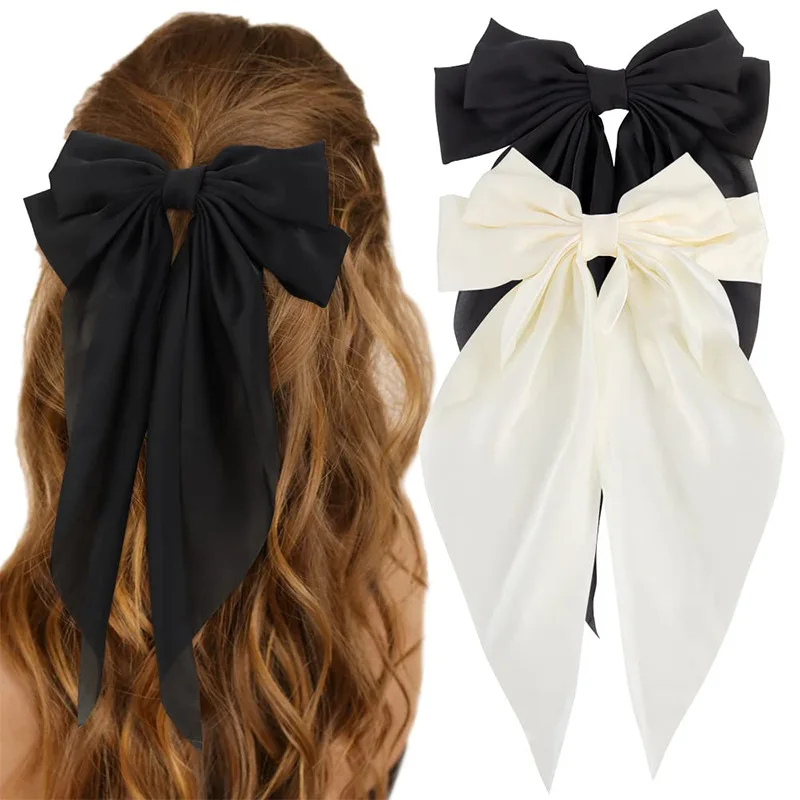 Épingle à cheveux coréenne à nœud papillon pour femme et fille, Barrette en ruban de Satin, nœud doux, tête arrière, Clip de printemps, couvre-chef, accessoires élégants Épingle à cheveux coréenne à nœud papillon pour femme et fille, Barrette en ruban de Satin, nœud doux, tête arrière, Clip de printemps, couvre-chef, accessoires élégants